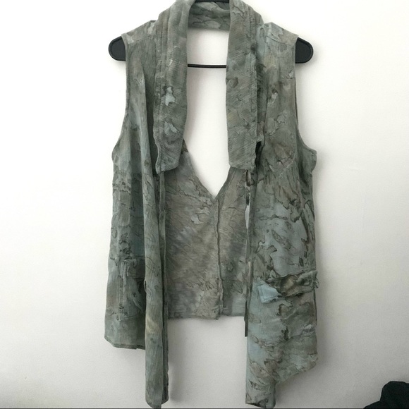 XVCI Maeve Tie Dye Linen Vest NWT - Picture 2 of 13